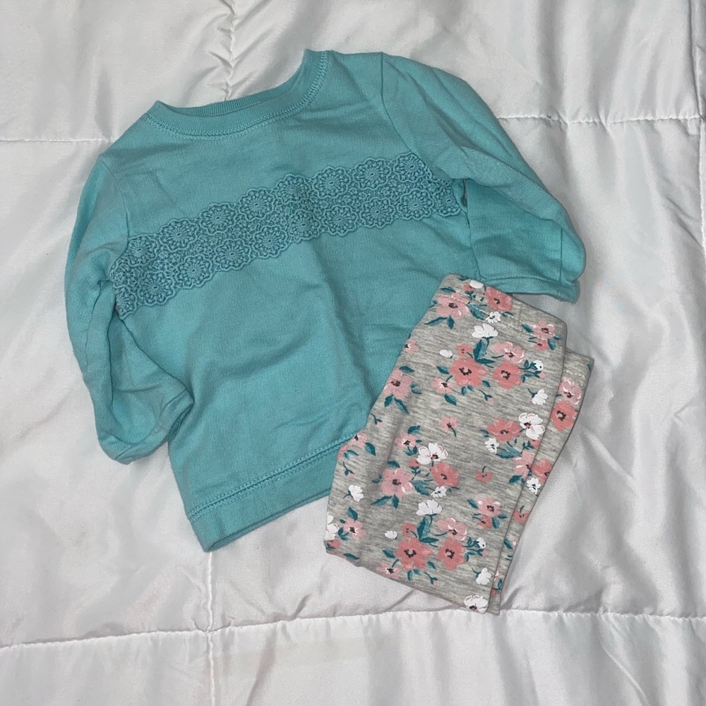 🤩4/$15🥳 blue floral matching sweater set